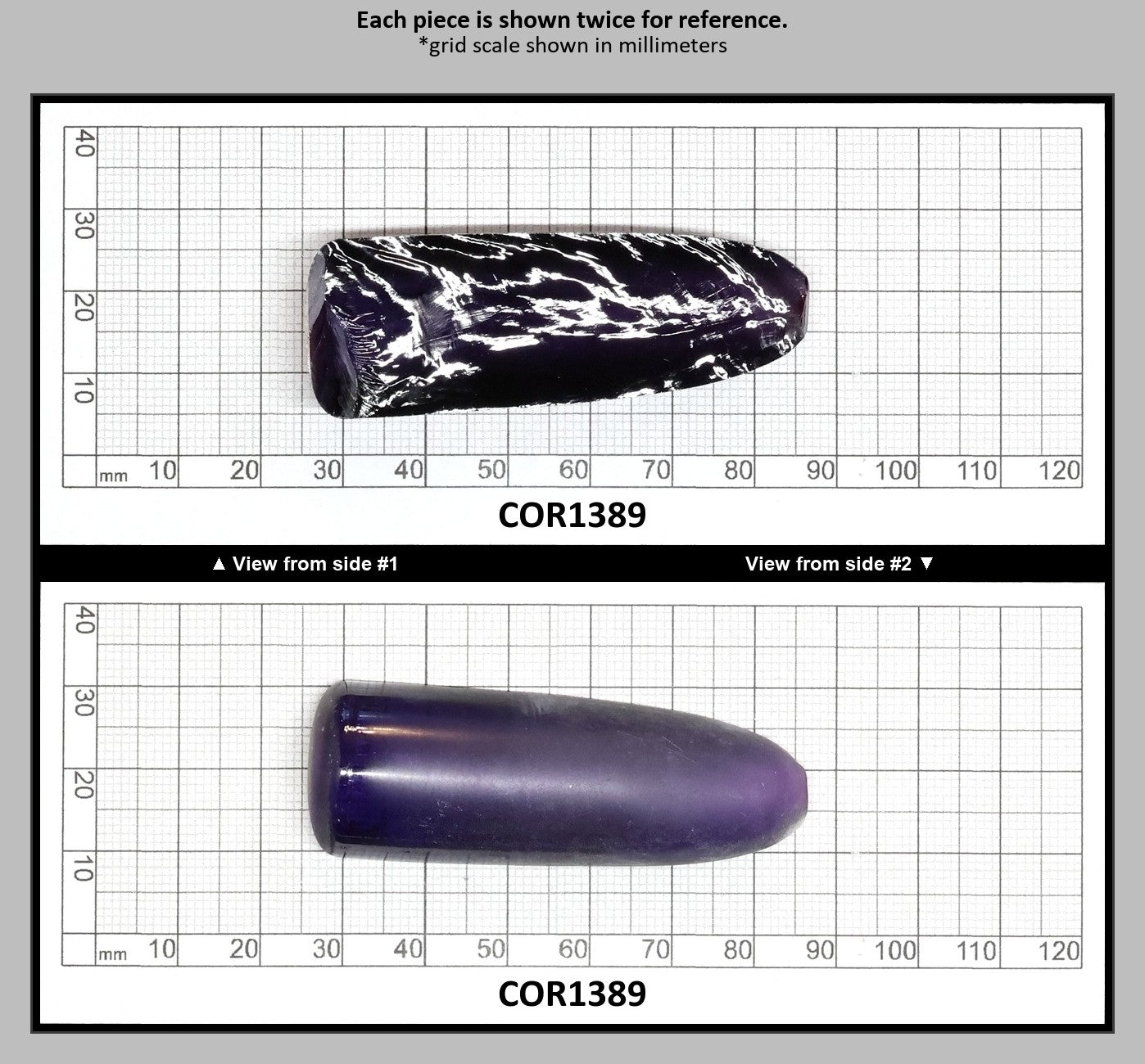 Purple Kunzite #60 Lab Created Corundum Sapphire Faceting Rough for Gem Cutting - Various Sizes - Split Boule : COR1389