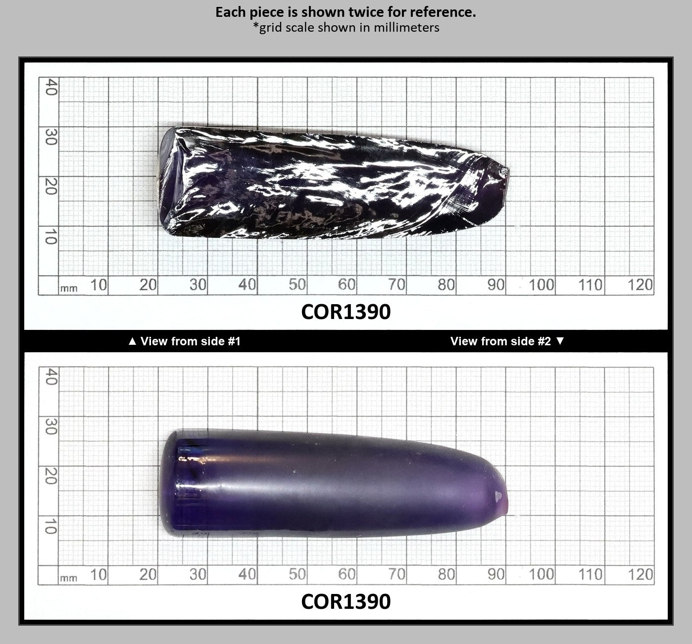 Purple Kunzite #60 Lab Created Corundum Sapphire Faceting Rough for Gem Cutting - Various Sizes - Split Boule : COR1390