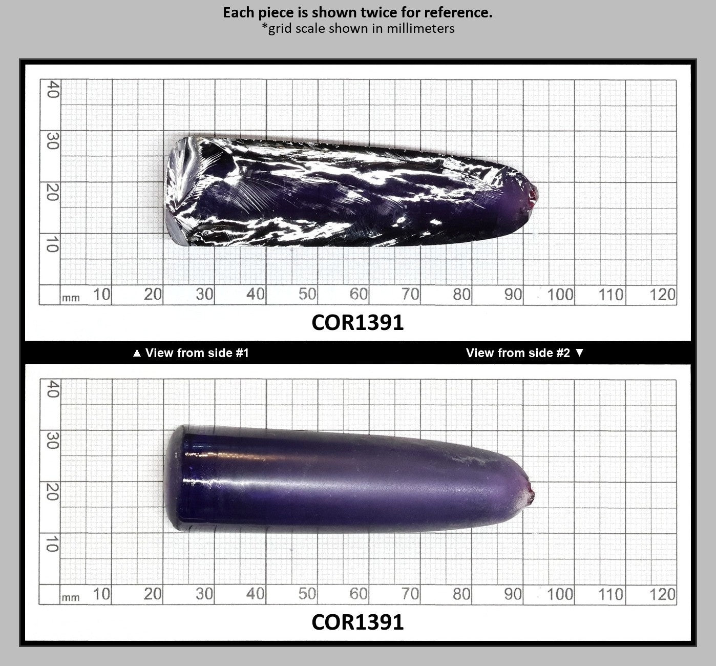 Purple Kunzite #60 Lab Created Corundum Sapphire Faceting Rough for Gem Cutting - Various Sizes - Split Boule : COR1391