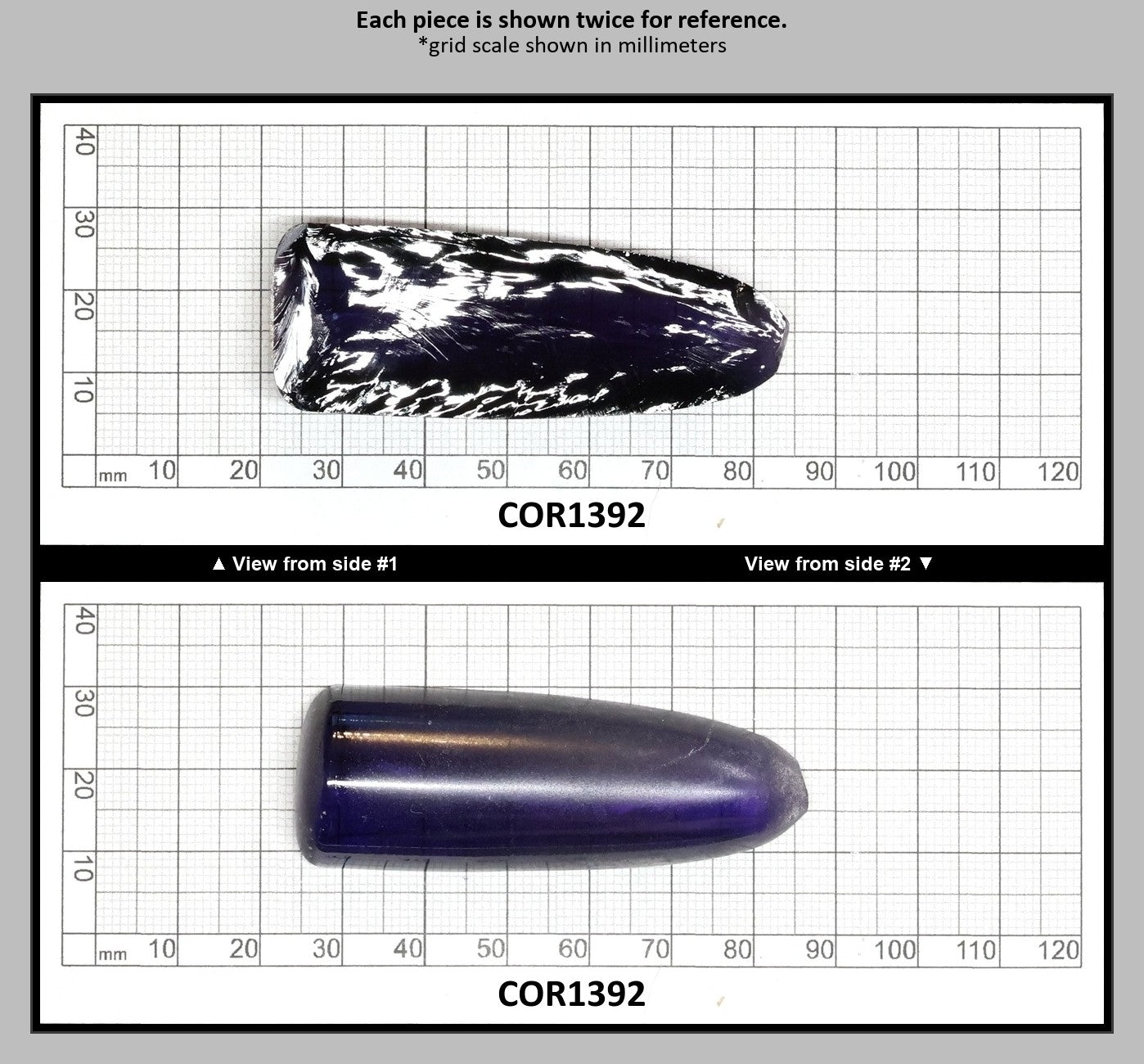 Purple Kunzite #60 Lab Created Corundum Sapphire Faceting Rough for Gem Cutting - Various Sizes - Split Boule : COR1392