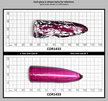 Purple #65 Lab Created Corundum Sapphire Faceting Rough for Gem Cutting - Various Sizes - Split Boule : COR1433