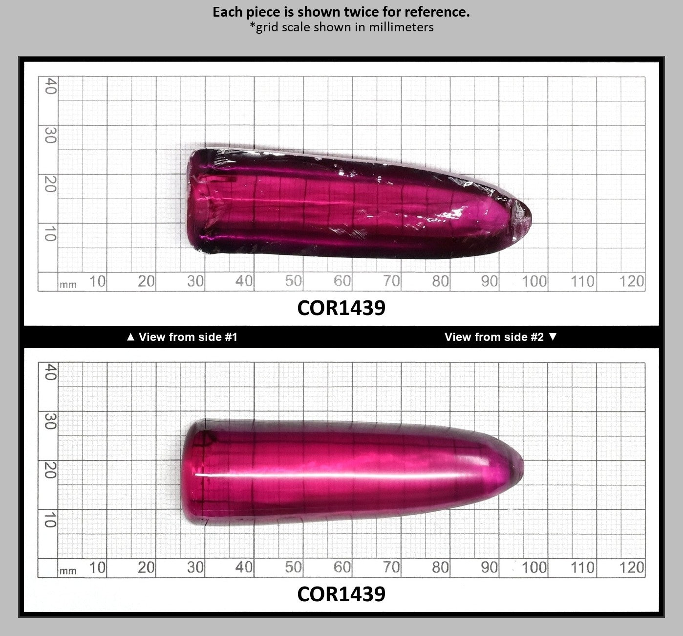 Purple #65 Lab Created Corundum Sapphire Faceting Rough for Gem Cutting - Various Sizes - Split Boule : COR1439