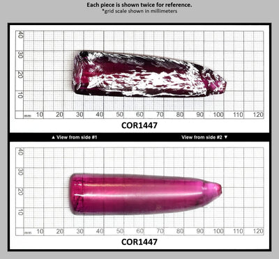 Purple #65 Lab Created Corundum Sapphire Faceting Rough for Gem Cutting - Various Sizes - Split Boule : COR1447