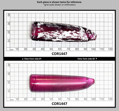 Purple #65 Lab Created Corundum Sapphire Faceting Rough for Gem Cutting - Various Sizes - Split Boule : COR1447