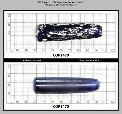 Medium Blue #33 Lab Created Corundum Sapphire Faceting Rough for Gem Cutting - Various Sizes - Split Boule : COR1470