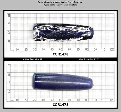 Medium Blue #33 Lab Created Corundum Sapphire Faceting Rough for Gem Cutting - Various Sizes - Split Boule : COR1478