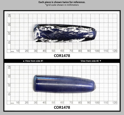 Medium Blue #33 Lab Created Corundum Sapphire Faceting Rough for Gem Cutting - Various Sizes - Split Boule : COR1478