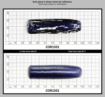 Blue #34 Lab Created Corundum Sapphire Faceting Rough for Gem Cutting - Various Sizes - Split Boule : COR1501