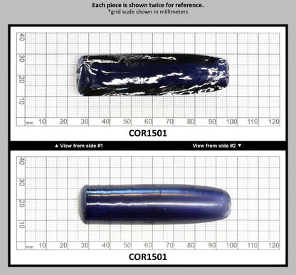 Blue #34 Lab Created Corundum Sapphire Faceting Rough for Gem Cutting - Various Sizes - Split Boule : COR1501