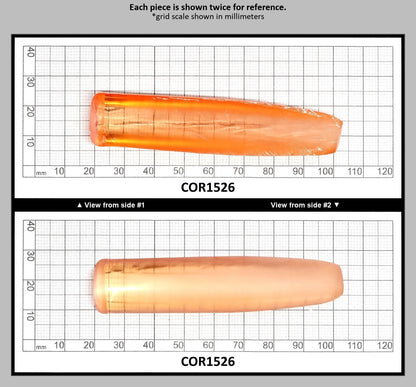 Sunrise #16 Lab Created Corundum Sapphire Faceting Rough for Gem Cutting - Various Sizes - Split Boule : COR1526