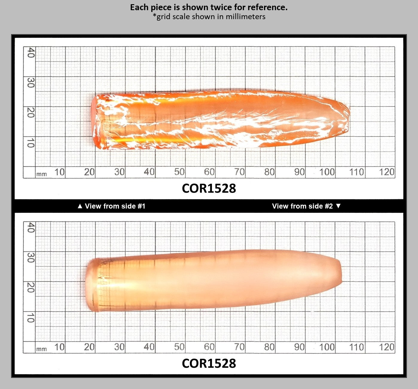 Sunrise #16 Lab Created Corundum Sapphire Faceting Rough for Gem Cutting - Various Sizes - Split Boule : COR1528