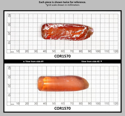 Orange #22 Lab Created Corundum Faceting Rough for Gem Cutting - Various Sizes - Split Boule : COR1570
