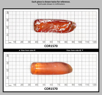 Orange #22 Lab Created Corundum Faceting Rough for Gem Cutting - Various Sizes - Split Boule : COR1570
