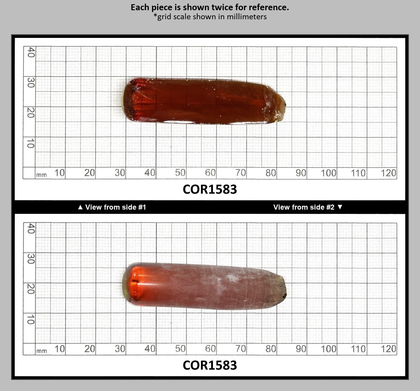 Djeva Imperial Topaz #25SP Lab Created Corundum Sapphire Faceting Rough for Gem Cutting - DISCONTINUED - Various Sizes - Split Boule : COR1583