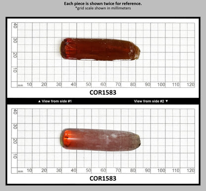 Djeva Imperial Topaz #25SP Lab Created Corundum Sapphire Faceting Rough for Gem Cutting - DISCONTINUED - Various Sizes - Split Boule : COR1583