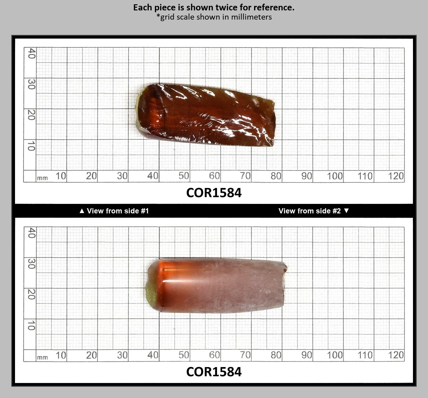 Djeva Imperial Topaz #25SP Lab Created Corundum Sapphire Faceting Rough for Gem Cutting - DISCONTINUED - Various Sizes - Split Boule : COR1584