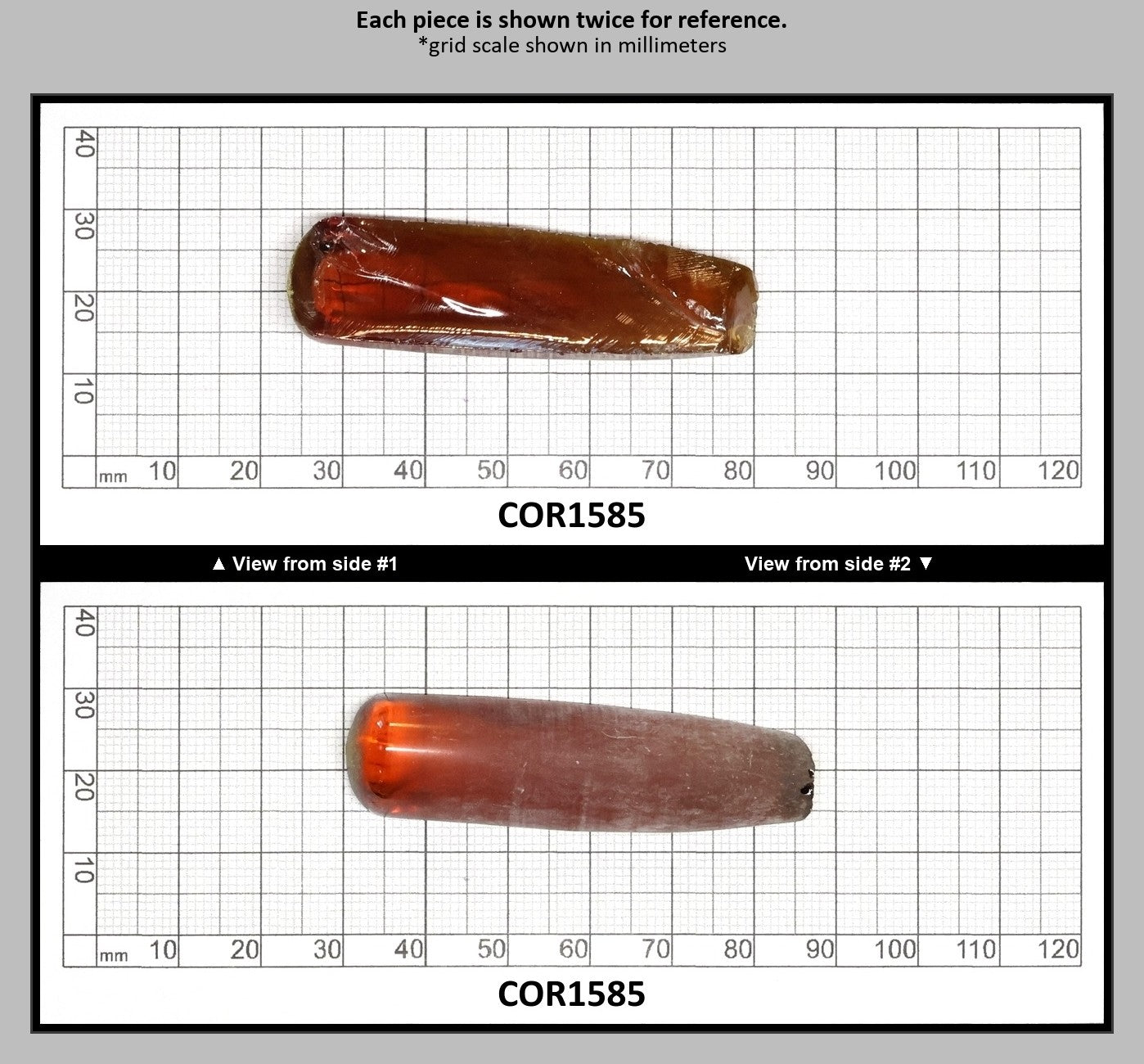 Djeva Imperial Topaz #25SP Lab Created Corundum Sapphire Faceting Rough for Gem Cutting - DISCONTINUED - Various Sizes - Split Boule : COR1585