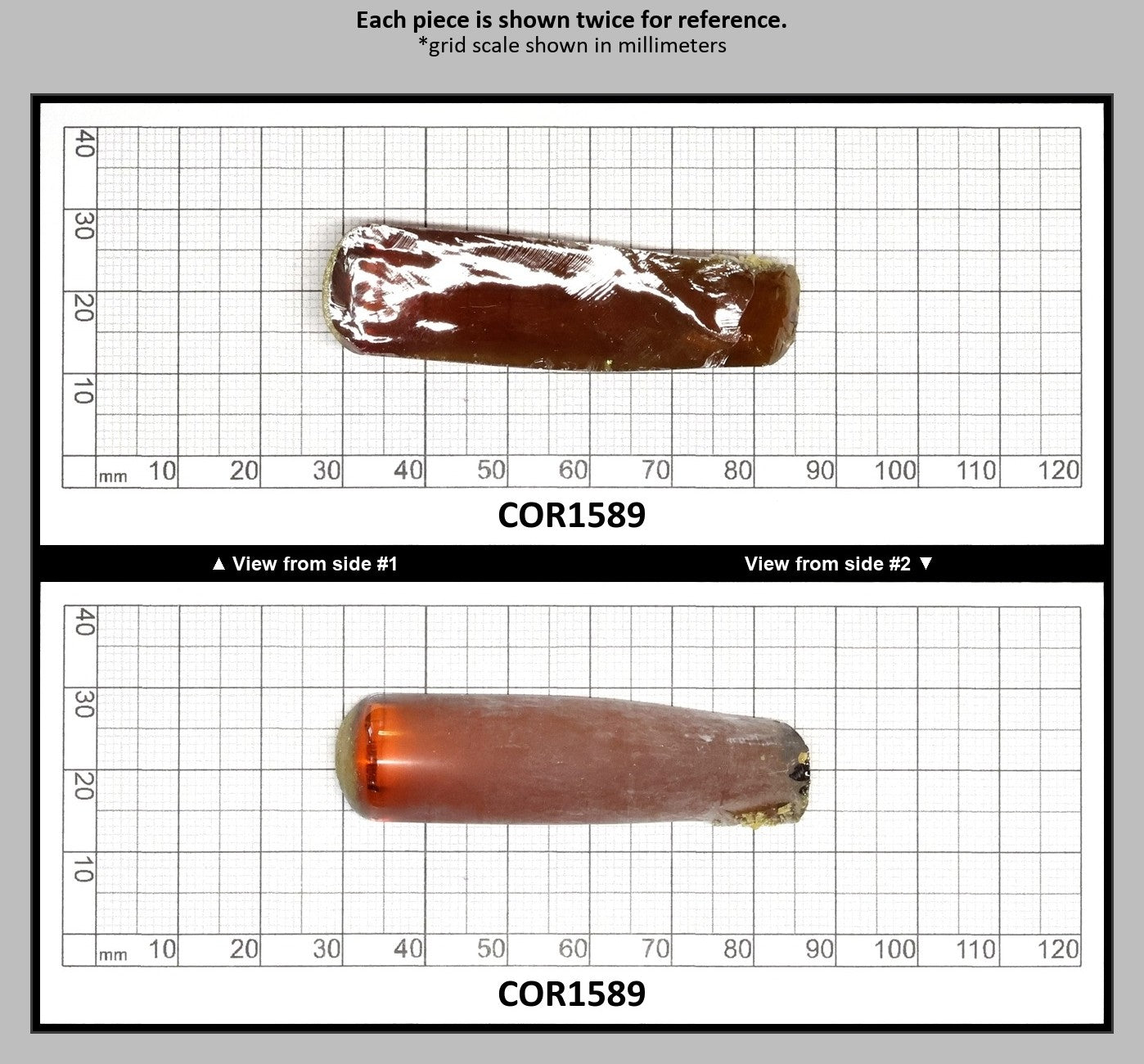 Djeva Imperial Topaz #25SP Lab Created Corundum Sapphire Faceting Rough for Gem Cutting - DISCONTINUED - Various Sizes - Split Boule : COR1589
