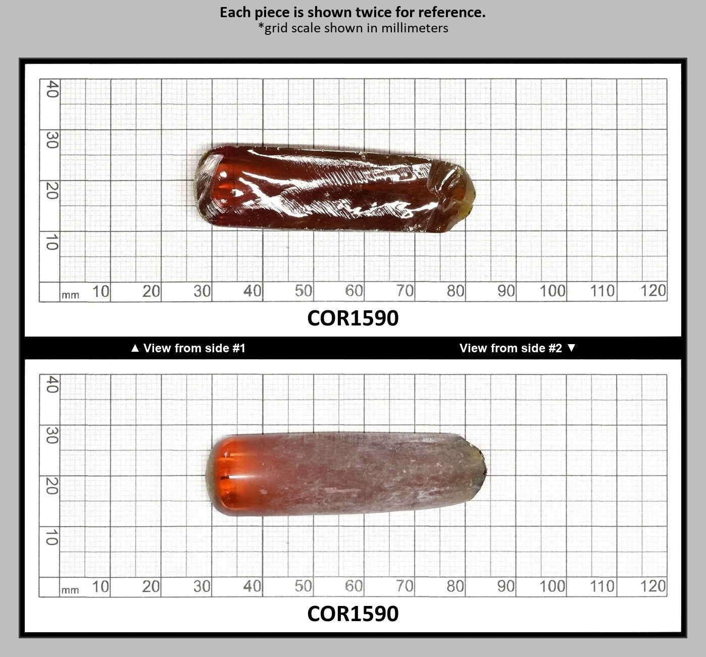 Djeva Imperial Topaz #25SP Lab Created Corundum Sapphire Faceting Rough for Gem Cutting - DISCONTINUED - Various Sizes - Split Boule : COR1590