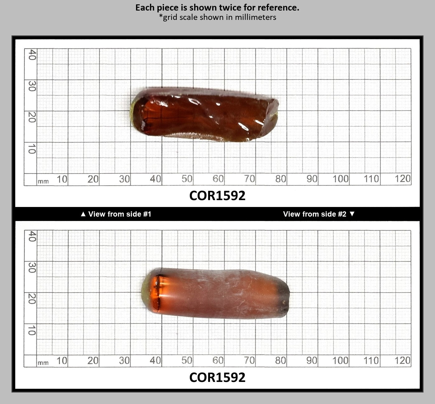 Djeva Imperial Topaz #25SP Lab Created Corundum Sapphire Faceting Rough for Gem Cutting - DISCONTINUED - Various Sizes - Split Boule : COR1592