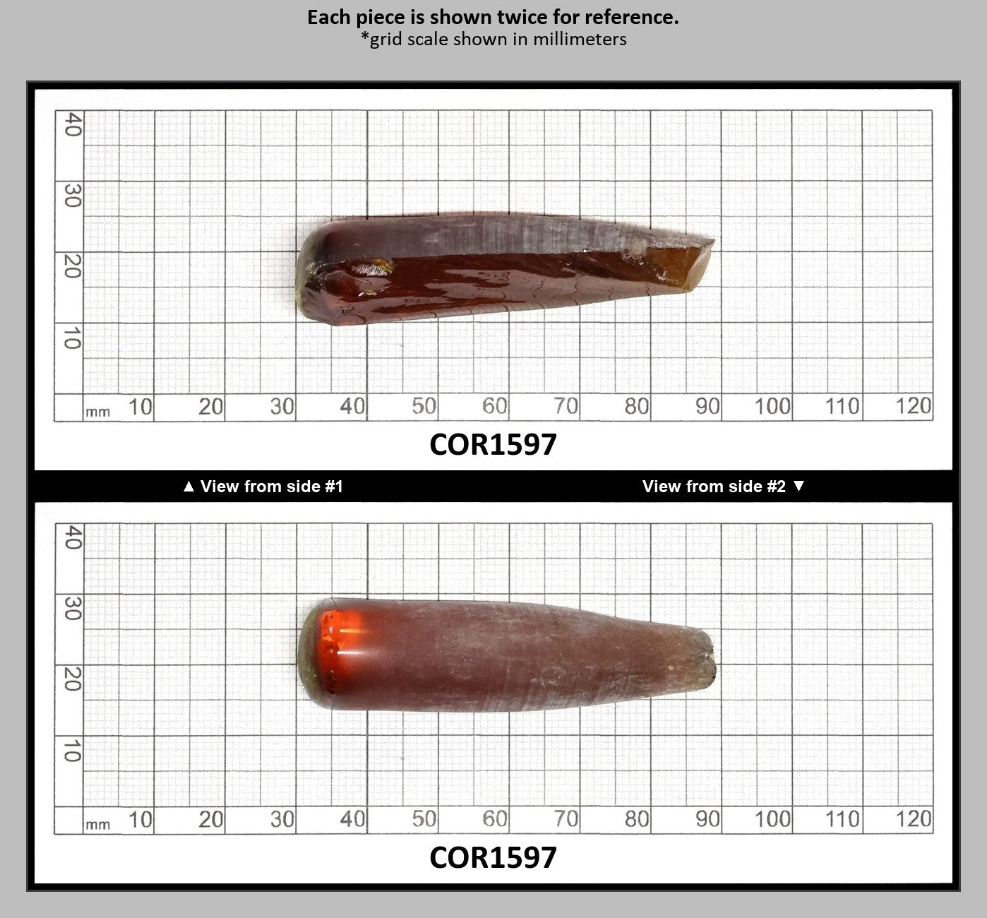 Djeva Imperial Topaz #25SP Lab Created Corundum Sapphire Faceting Rough for Gem Cutting - DISCONTINUED - Various Sizes - Split Boule : COR1597