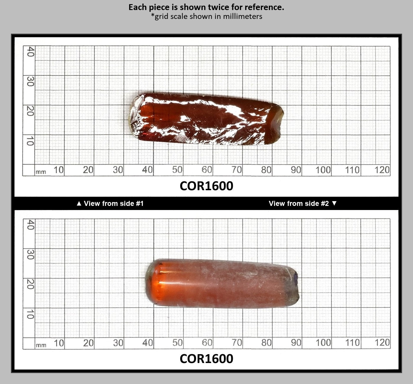 Djeva Imperial Topaz #25SP Lab Created Corundum Sapphire Faceting Rough for Gem Cutting - DISCONTINUED - Various Sizes - Split Boule : COR1600