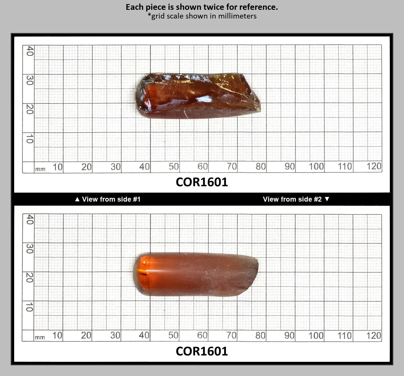 Djeva Imperial Topaz #25SP Lab Created Corundum Sapphire Faceting Rough for Gem Cutting - DISCONTINUED - Various Sizes - Split Boule : COR1601