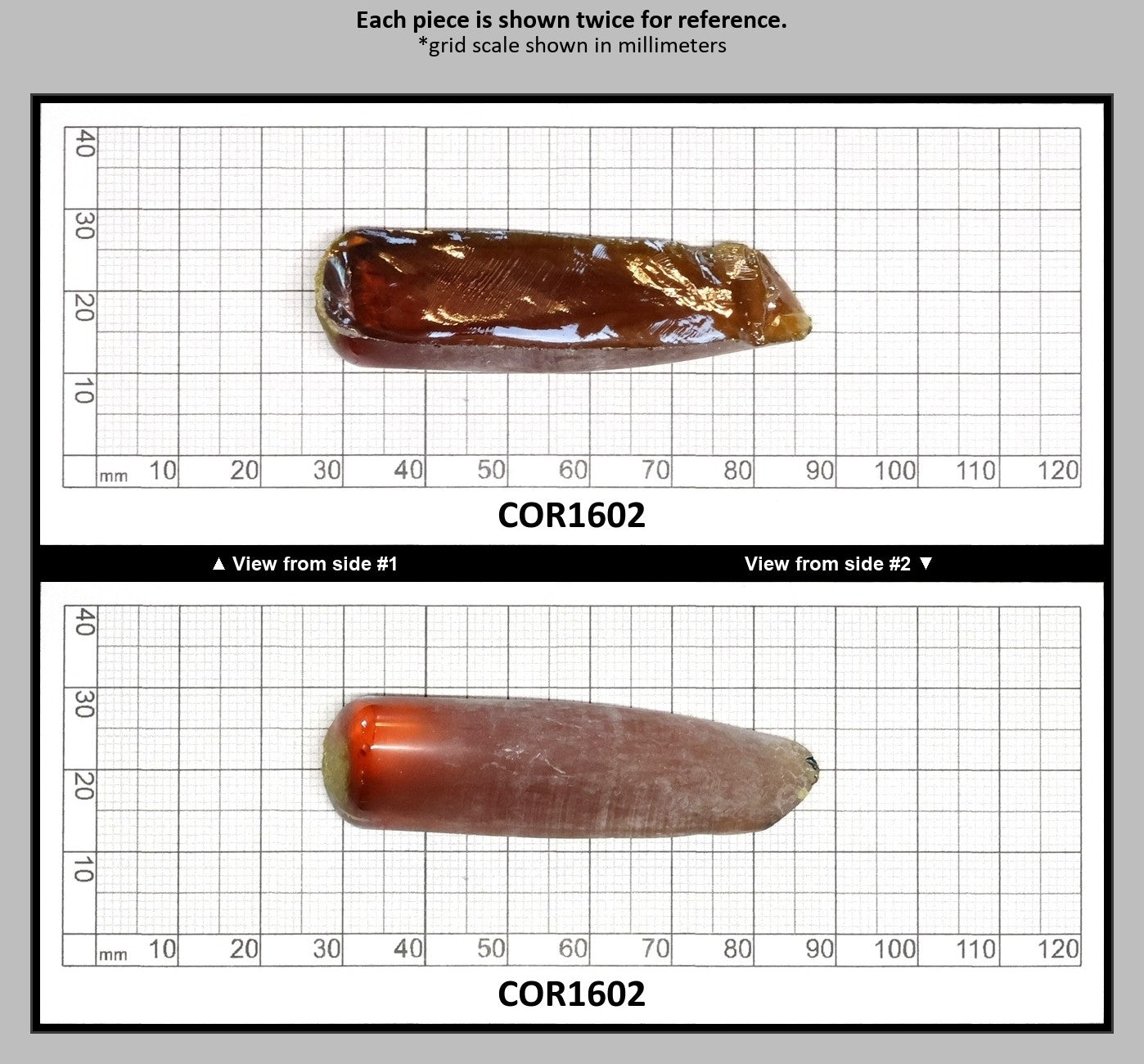 Djeva Imperial Topaz #25SP Lab Created Corundum Sapphire Faceting Rough for Gem Cutting - DISCONTINUED - Various Sizes - Split Boule : COR1602