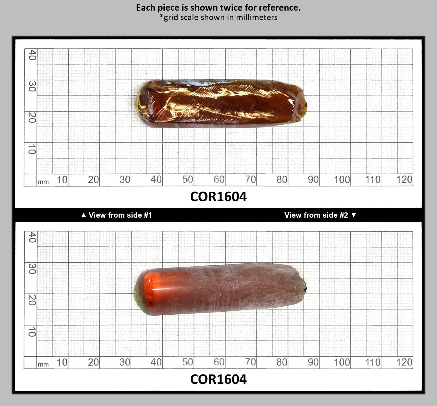 Djeva Imperial Topaz #25SP Lab Created Corundum Sapphire Faceting Rough for Gem Cutting - DISCONTINUED - Various Sizes - Split Boule : COR1604