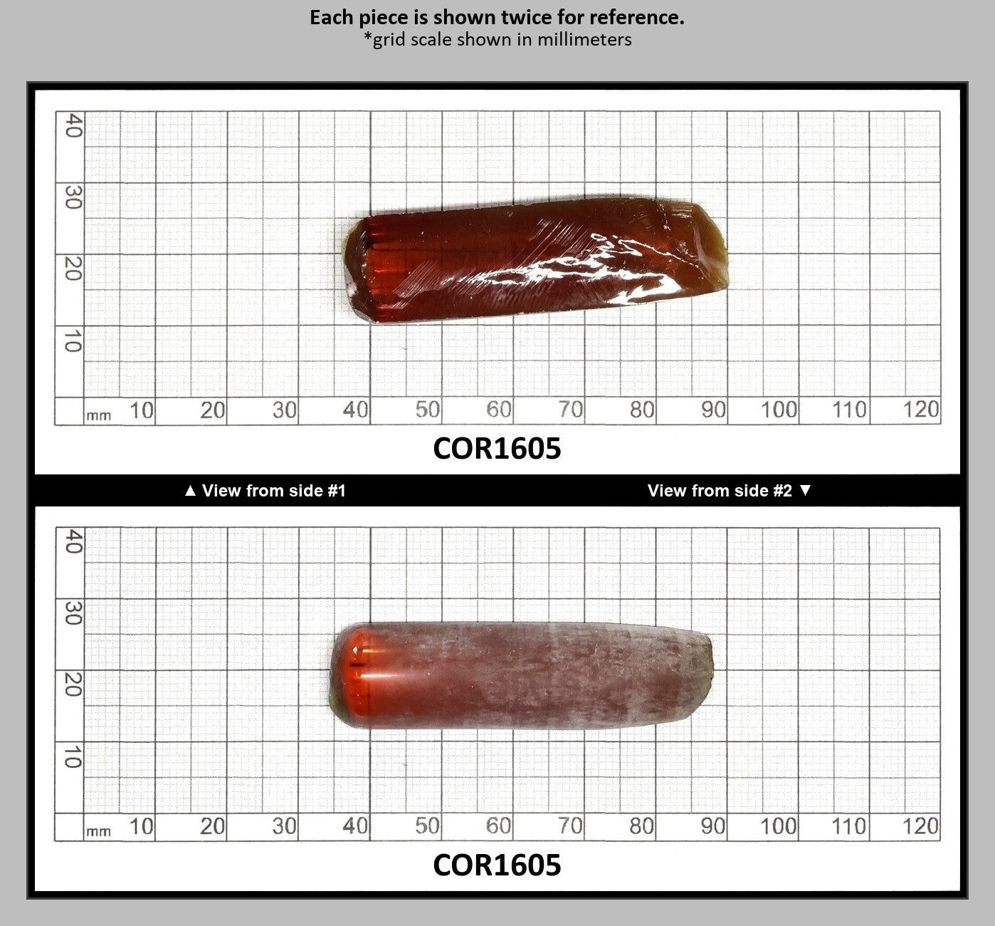 Djeva Imperial Topaz #25SP Lab Created Corundum Sapphire Faceting Rough for Gem Cutting - DISCONTINUED - Various Sizes - Split Boule : COR1605
