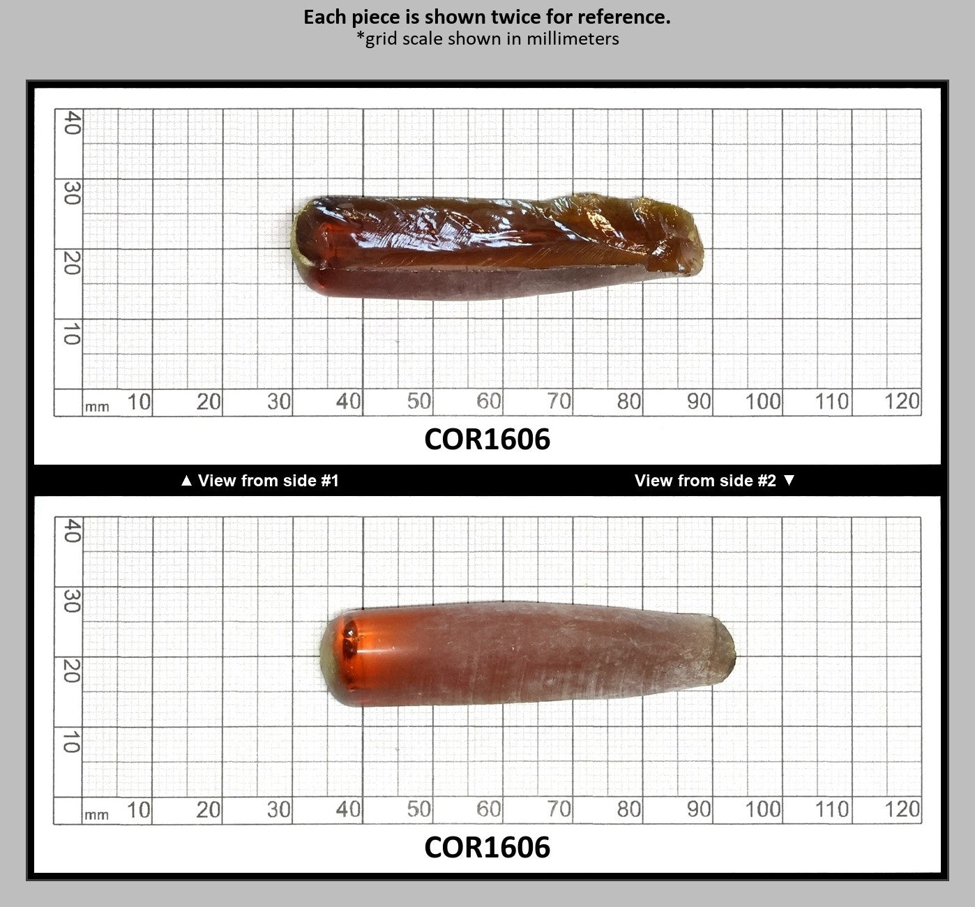 Djeva Imperial Topaz #25SP Lab Created Corundum Sapphire Faceting Rough for Gem Cutting - DISCONTINUED - Various Sizes - Split Boule : COR1606