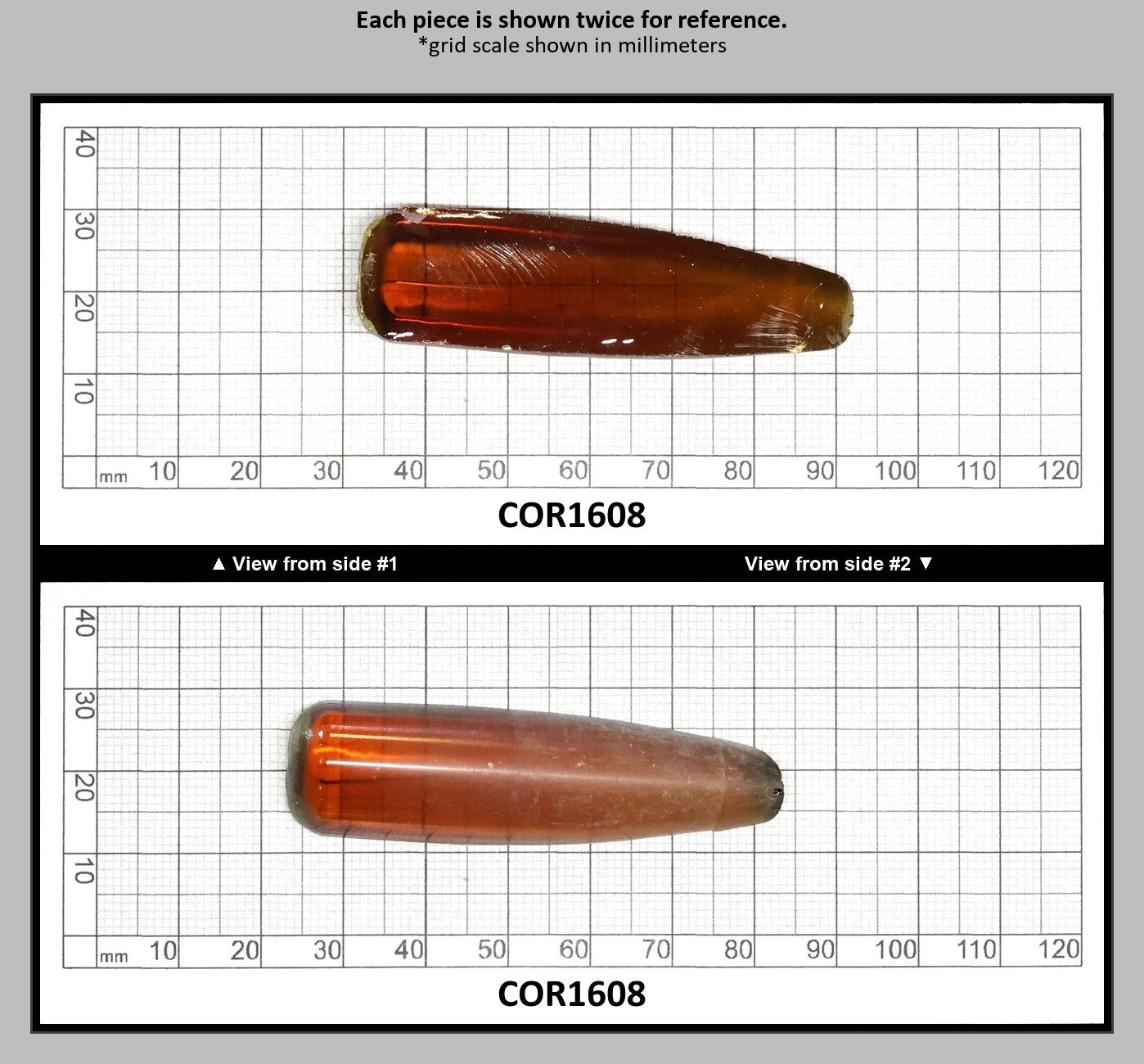 Djeva Imperial Topaz #25SP Lab Created Corundum Sapphire Faceting Rough for Gem Cutting - DISCONTINUED - Various Sizes - Split Boule : COR1608