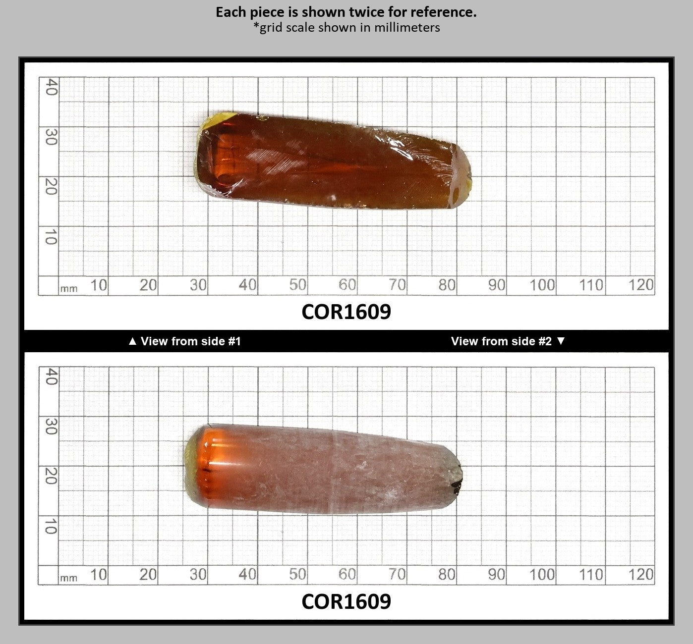 Djeva Imperial Topaz #25SP Lab Created Corundum Sapphire Faceting Rough for Gem Cutting - DISCONTINUED - Various Sizes - Split Boule : COR1609