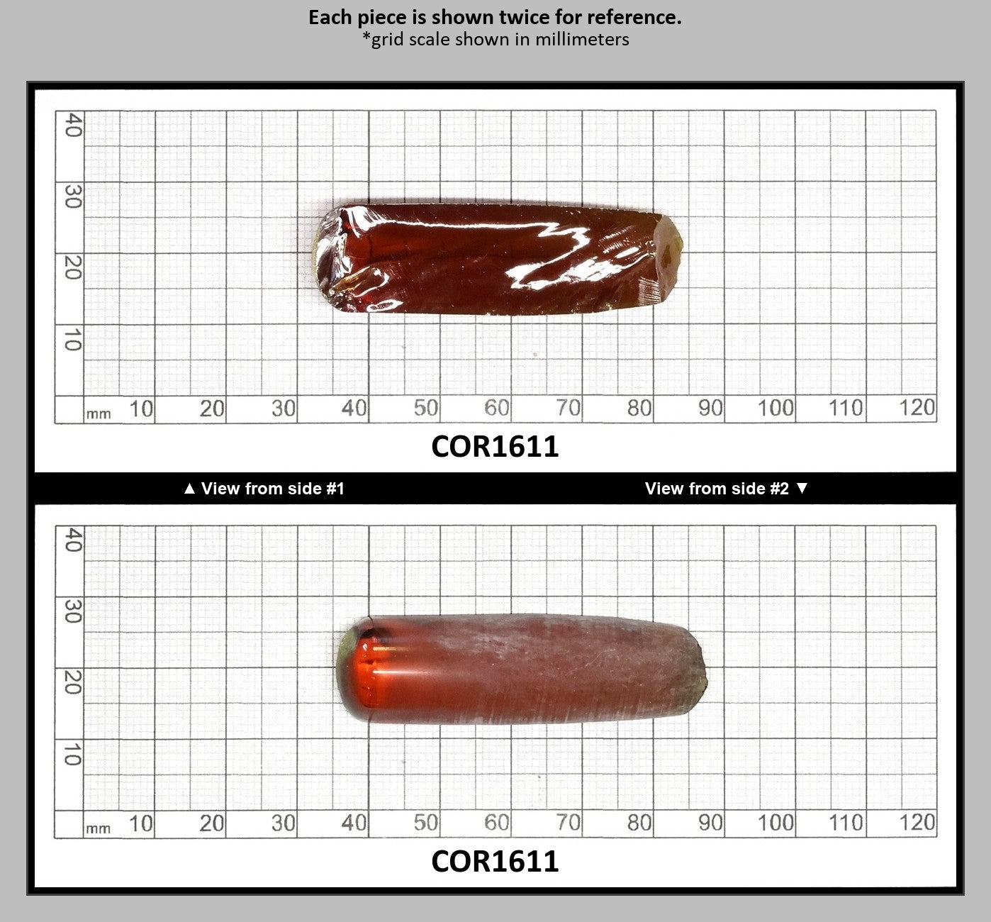 Djeva Imperial Topaz #25SP Lab Created Corundum Sapphire Faceting Rough for Gem Cutting - DISCONTINUED - Various Sizes - Split Boule : COR1611