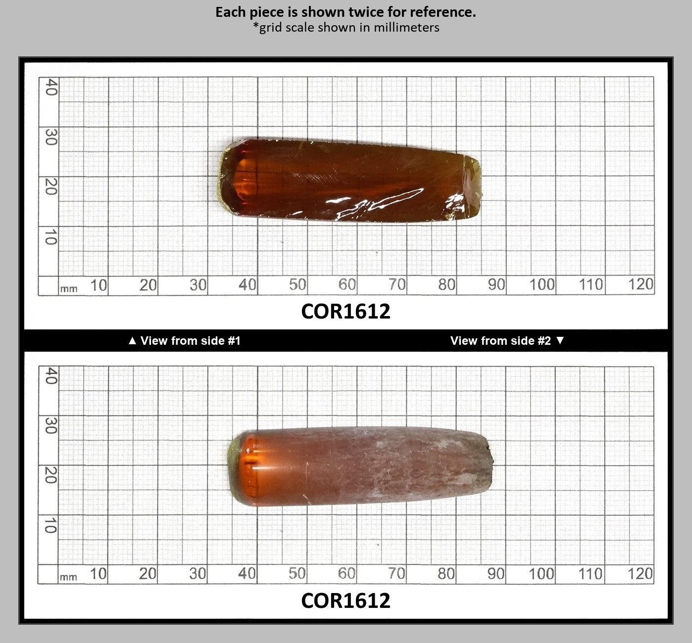 Djeva Imperial Topaz #25SP Lab Created Corundum Sapphire Faceting Rough for Gem Cutting - DISCONTINUED - Various Sizes - Split Boule : COR1612
