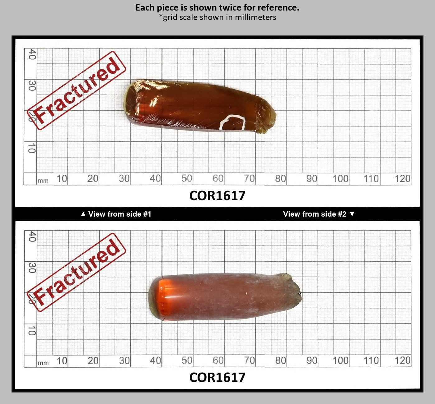 Djeva Imperial Topaz #25SP Lab Created Corundum Sapphire Faceting Rough for Gem Cutting - DISCONTINUED - Various Sizes - Split Boule : COR1617