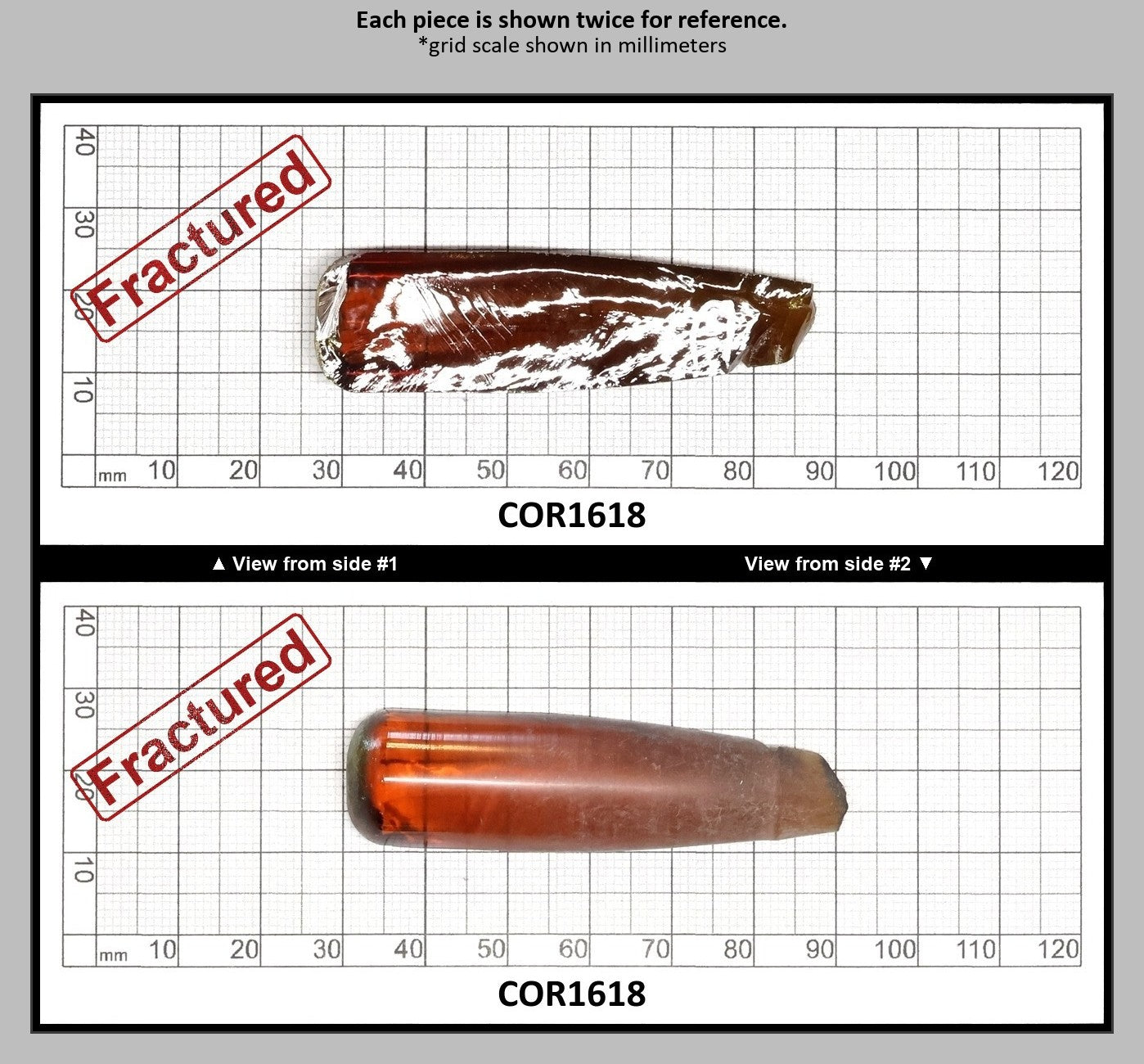 Djeva Imperial Topaz #25SP Lab Created Corundum Sapphire Faceting Rough for Gem Cutting - DISCONTINUED - Various Sizes - Split Boule : COR1618