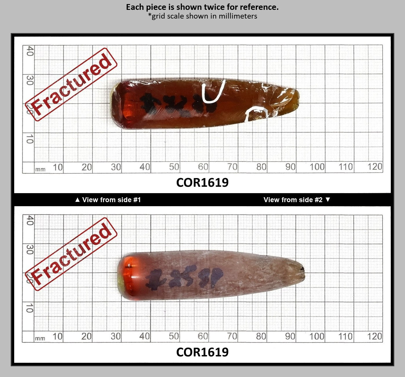 Djeva Imperial Topaz #25SP Lab Created Corundum Sapphire Faceting Rough for Gem Cutting - DISCONTINUED - Various Sizes - Split Boule : COR1619