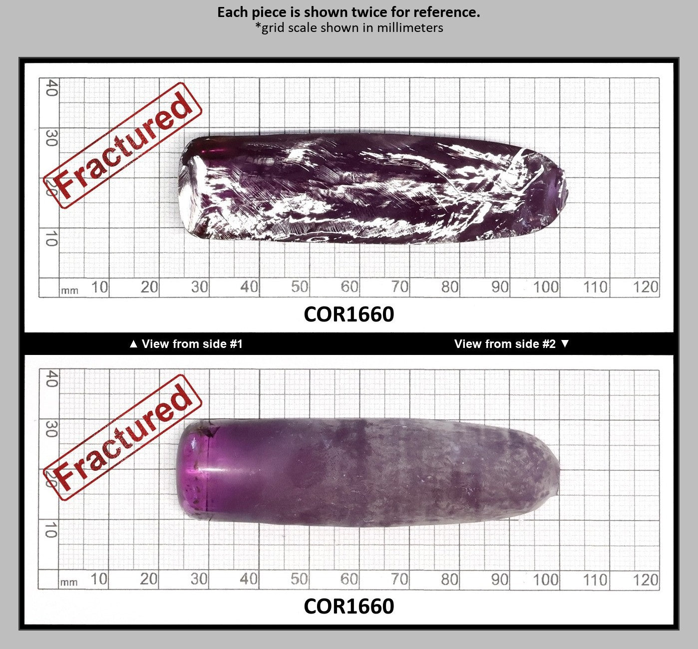 Alexandrite #46 Colored Lab Created Corundum Sapphire Faceting Rough for Gem Cutting - Various Sizes - Split Boule : COR1660