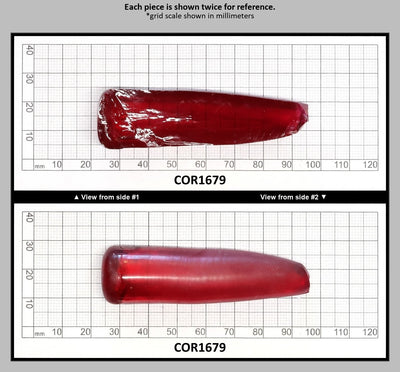 Padparadscha Red #59 Lab Created Corundum Sapphire Faceting Rough for Gem Cutting - Various Sizes - Split Boule : COR1679