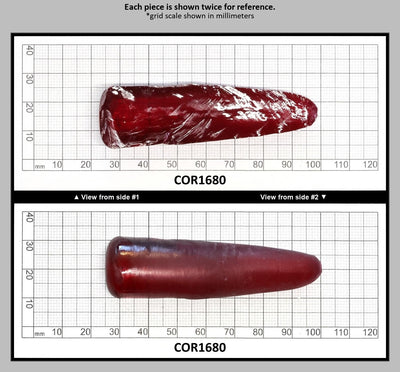 Padparadscha Red #59 Lab Created Corundum Sapphire Faceting Rough for Gem Cutting - Various Sizes - Split Boule : COR1680