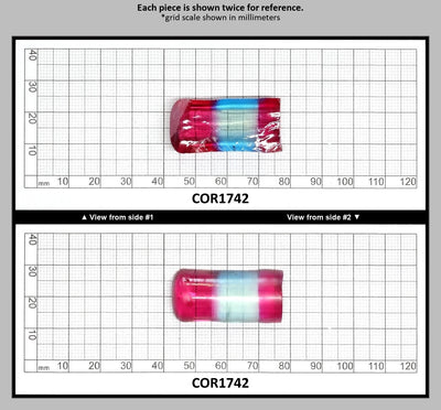 Pink/Paraiba Bi-Color Lab Created Corundum Sapphire Faceting Rough for Gem Cutting - Various Sizes - Split Boule : COR1742
