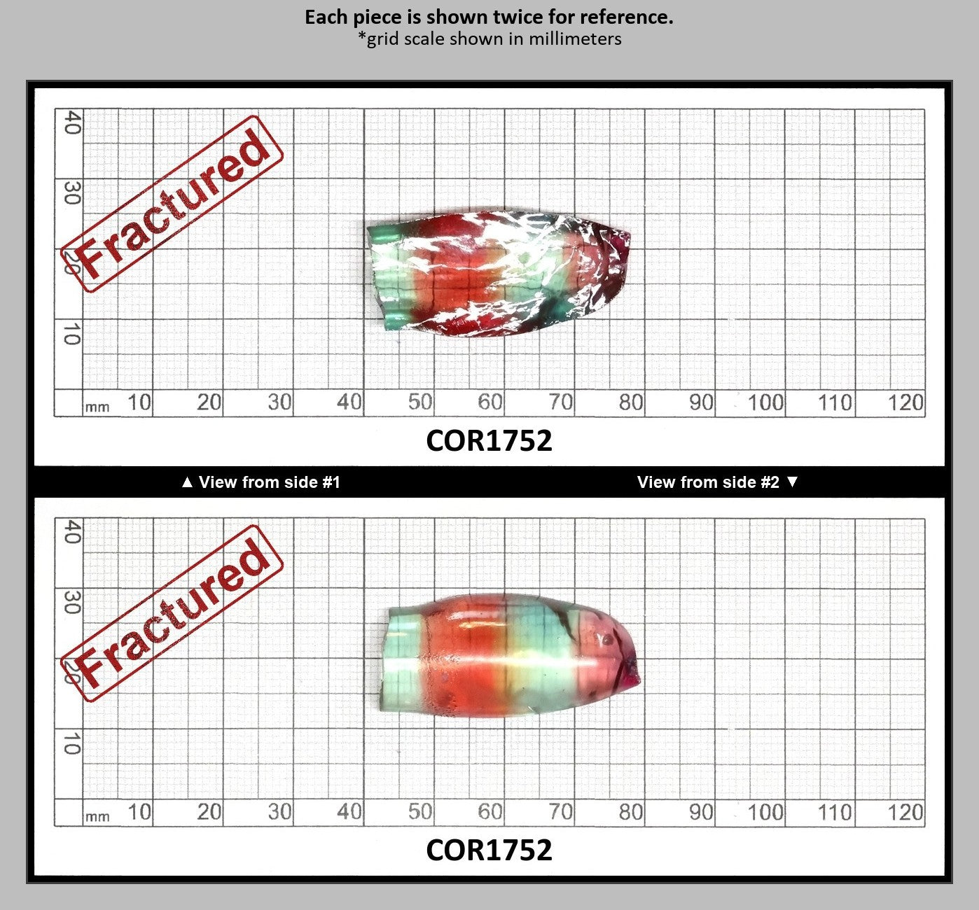 Padparadscha/Paraiba Bi-Color Lab Created Corundum Sapphire Faceting Rough for Gem Cutting - Various Sizes - Split Boule : COR1752