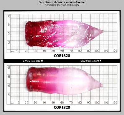 White/Pink Bi-Color Lab Created Corundum Sapphire Faceting Rough for Gem Cutting - Various Sizes  : COR1820