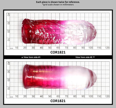 White/Pink Bi-Color Lab Created Corundum Sapphire Faceting Rough for Gem Cutting - Various Sizes  : COR1821