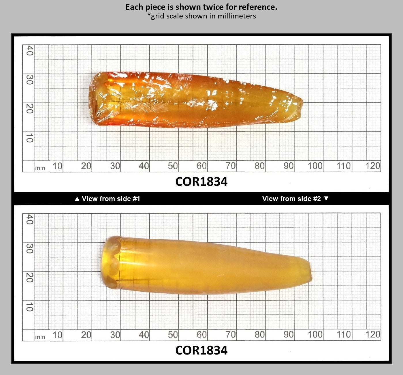 Yellow #21 Lab Created Corundum Sapphire Faceting Rough for Gem Cutting - Various Sizes - Split Boule : COR1834