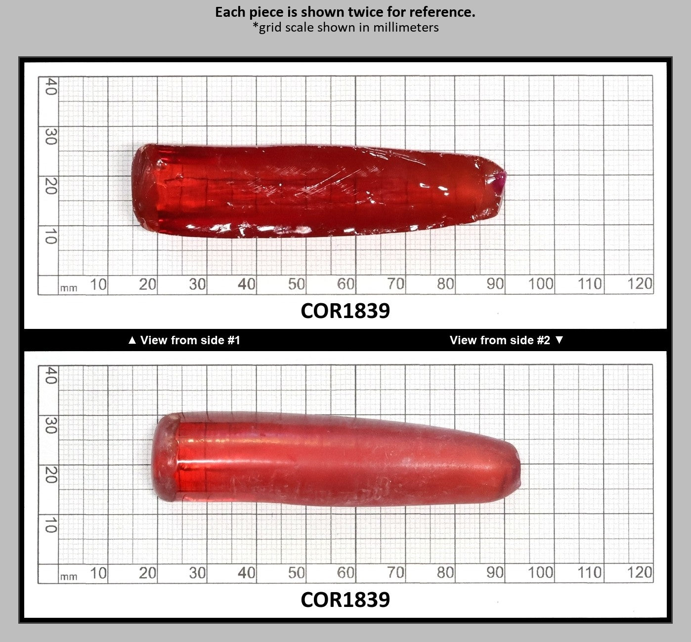 Padparadscha #57SP Lab Created Corundum Sapphire Faceting Rough for Gem Cutting - Various Sizes - Split Boule : COR1839