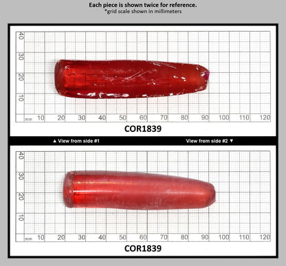 Padparadscha #57SP Lab Created Corundum Sapphire Faceting Rough for Gem Cutting - Various Sizes - Split Boule : COR1839