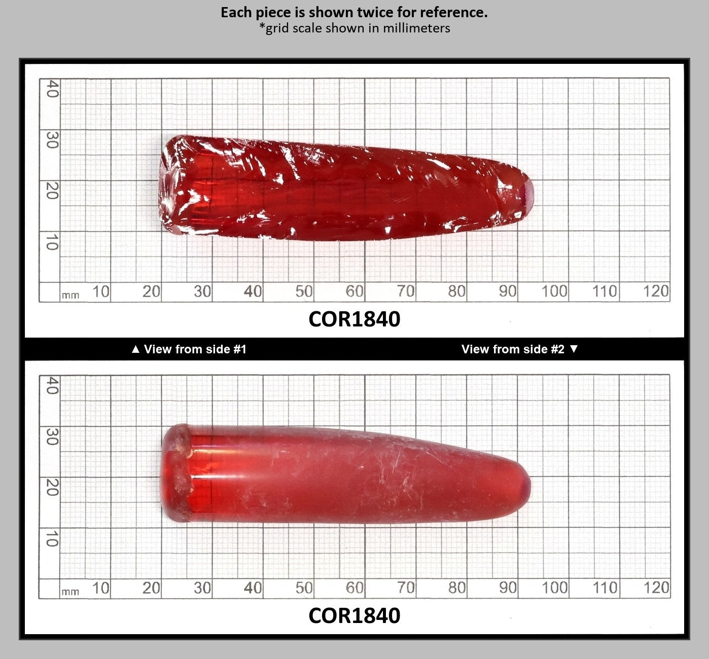 Padparadscha #57SP Lab Created Corundum Sapphire Faceting Rough for Gem Cutting - Various Sizes - Split Boule : COR1840