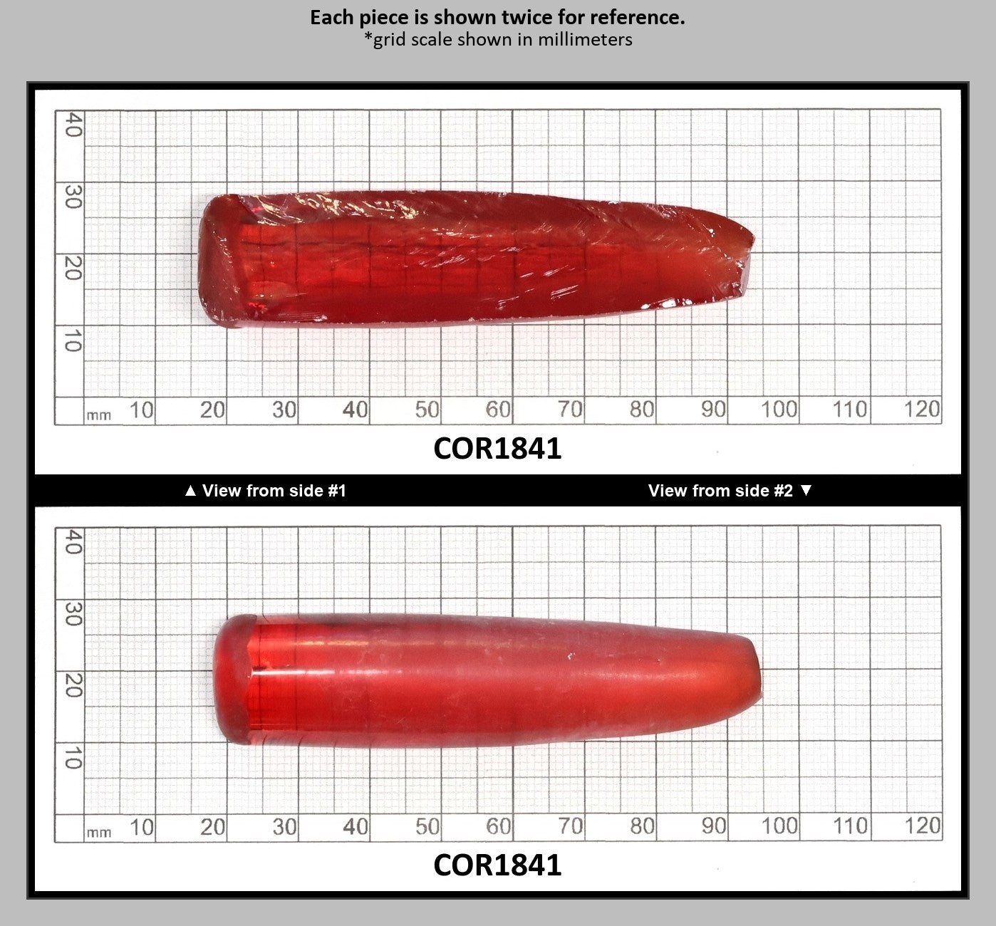 Padparadscha #57SP Lab Created Corundum Sapphire Faceting Rough for Gem Cutting - Various Sizes - Split Boule : COR1841